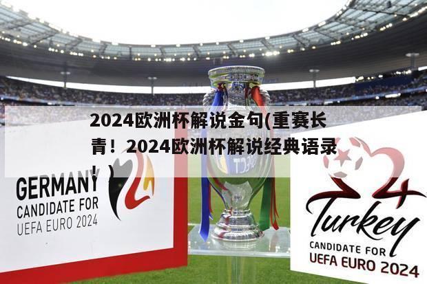 2024欧洲杯解说金句(重赛长青！2024欧洲杯解说经典语录！)
